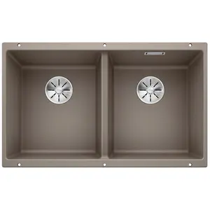 BLANCO SUBLINE 350/350-U, Schrankwaschbecken, Silgranit, Beige, 80 cm, Deutschland günstig