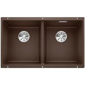 BLANCO SUBLINE 350/350-U, Schrankwaschbecken, Silgranit, Braun, 80 cm,... günstig