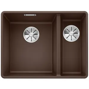 Spüle Blanco SUBLINE 340/160-F 552 x 427 mm cafe 523573 1 Spülbecken Ohne Tropffläche Mit Restebecken Becken links günstig