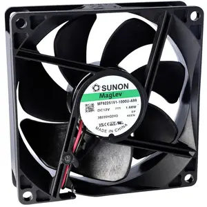Sunon EE92251B3-000U-999 Axiallüfter 12 V/DC 67.09 m³/h (L x B x H) 25 x 92 x 92 (92 mm, 1x), PC Lüfter, Schwarz