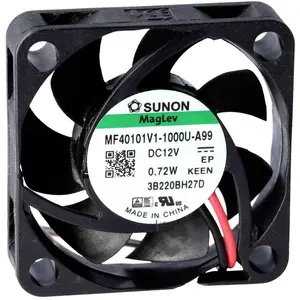 Sunon MF40101VX-1000U-A99 Axiallüfter 12 V/DC 16.81 m³/h (L x B x H) 10 x 40 x 4 (40 mm), PC Lüfter, Schwarz