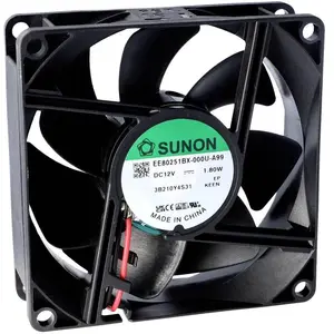 Sunon EF80251B1-1000U-A99 Axiallüfter 12 V/DC 69.94 m³/h (L x B x H) 25 x 80 x 8 (80 mm, 1x), PC Lüfter, Schwarz