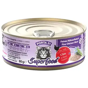 Porta21 Superfood Nassfutter Für Katzen Mit Huhn Und Chiasamen 80g