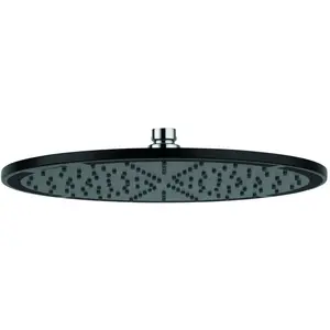 Kludi, Duschbrause, Tellerkopfbrause A-QA, 300 mm, mattschwarz/chrom (1 Strahlart, 23 l/min) günstig