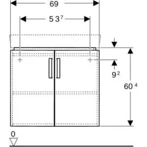 Geberit Eck-Waschtischunterschrank Renova Compact 69x60,4x55cm, 2 Türen, weiß hochglanz günstig