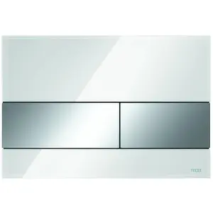 TECE, Betätigungsplatte, Square WC Betätigungsplatte Glas weiss, Tasten Chrom glänzend günstig