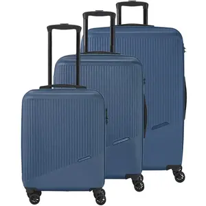 Travelite Trolley BALI 4w Hartschalenkoffer Set L/M/S Koffer Blau