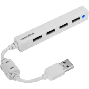 Speedlink SNAPPY SLIM USB Hub, 4-Port, USB 2.0, Passiv, Weiß