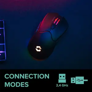 Speedlink VELOX Wiederaufladbare RGB Gaming Maus - kabellos, schwarz