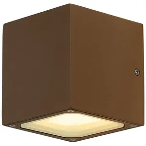 SLV SITRA CUBE Wandleuchte, würfelförmig, rostfarben, GX53, max. 9W
