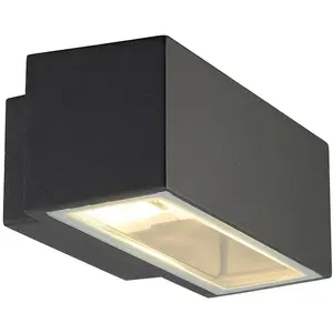 SLV BOX R7s Wandleuchte, eckig, anthrazit, R7s, max. 80W