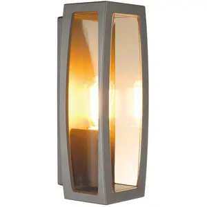 SLV MERIDIAN BOX 2 Aussenleuchte, anthrazit, E27, max. 25W, klarer Kun...