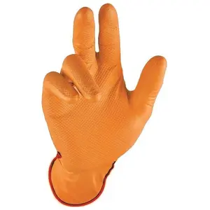 Stronghand, Schutzhandschuhe, Einweghandschuh Grip Orange Grösse 11 orange Nitril EN 388, EN 374 PSA-Kategorie III (11) günstig