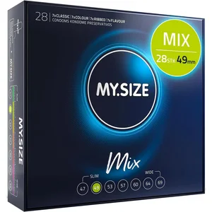 MY.SIZE Kondome Mix, gemischte Kondome in individueller Passform, blaue, rote mit Erdbeeraroma, gerippt, classic günstig