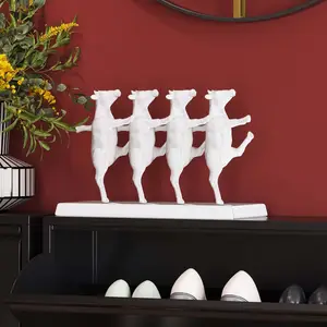 KARE Deko-Figur Dancing Cows, weiß, Polyresin, Höhe 23 cm günstig