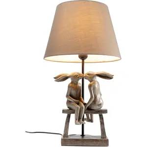 Kare Design Tischleuchte Animal Bunny Love, Gold/Braun, 53x31x31 cm, Nachttischlampe, Tischlampe, Schreibtischlampe, Hasenleuchte, Leuchtmittel nicht inklusive, Wohnzimmer günstig
