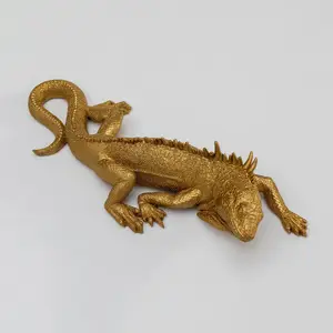 KARE Wandobjekt Lizard, Polyresin lackiert, 31 x 11 cm, gold günstig