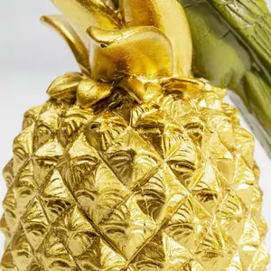 KARE Deko-Figur ANANAS PARROT, 2er-Set, Polyresin, gold/grün günstig