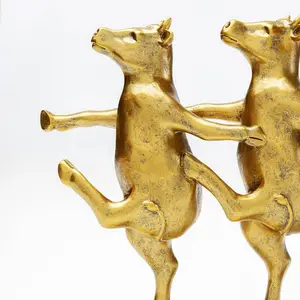KARE Deko-Figur Dancing Cows, goldfarben, Polyresin, H 23 cm günstig
