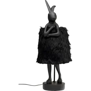 Kare Design Tischleuchte Animal Rabbit, Schwarz/Gold, 68x24x26 cm (H/B/T) Fell, Größe 68 cm günstig
