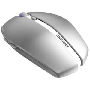 CHERRY Gentix BT - Bluetooth Maus mit Multi-Device Funktion für bis zu 3 Endgeräte, AES-128- Verschlüsselung, Frosted Silver günstig