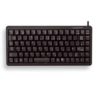 CHERRY G84-4100, Mini, Kabelgebunden, USB, QWERTY, Schwarz