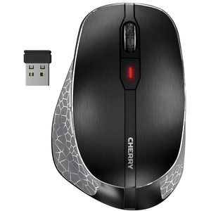 CHERRY MW 8 ERGO, rechts, Optisch, RF Wireless + Bluetooth, 3200 DPI, Schwarz, Silber