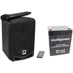 Omnitronic Mini-WAMS 065 BT Tragbares PA-System (Aktiv), PA Lautsprecher, Schwarz