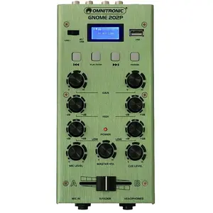 Omnitronic GNOME-202P Mini-Mixer grün, Mischpult, Grün