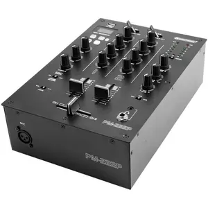 Omnitronic PM-222P 2-Kanal-DJ-Mixer mit Player, Mischpult, Schwarz