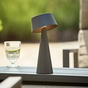 LED-Akku-Tischleuchte Solino, graphit, Solar/USB, 26 cm IP44