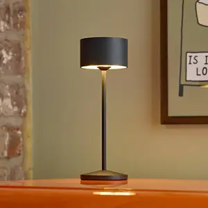LED-Akku-Tischleuchte Veluna, schwarz, 3er-Set, 25 cm, IP44