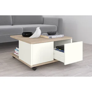 VidaXL FMD Couchtisch Twin, Sofatisch mit Rollen, Push-to-open, viel S... günstig