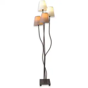 Näve Vierflammige Textil-Stehlampe braun und weiß günstig