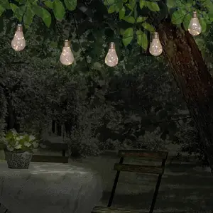 LED-Solar-Lichterkette Glühbirne, 10-flg.