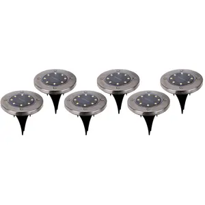 6er-Set LED Solar-/Bodenerdspieß "KIAN" Ø: 12 cm, Lampe für den Außenb...