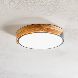 Näve LED-Deckenleuchte Borneo mit Holz-Rahmen günstig