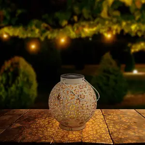 LED-Solarleuchte 52854, weiß, Metall, 20 cm, IP44, 2er-Set