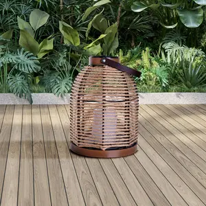 LED-Solarleuchte Korbinian, braun, Höhe 29 cm, IP44, Laterne
