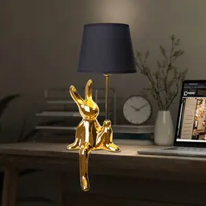 Näve Tischleuchte Helge, gold, Höhe 45 cm, Keramik/Stoff günstig