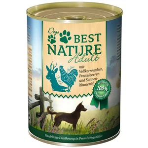 Best Nature Adult, Nassfutter für Hunde, 400g, mit Wild, Huhn und Nude...