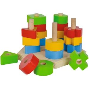 Eichhorn Steckspielzeug Kleinkindwelt Steckspiel 4 Farben und 5 Formen 21 Teile 100002087