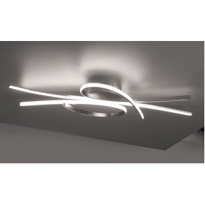 LED-Deckenleuchte - B 100 cm - Nickelfarben - Metall - mit Fernbedienung günstig