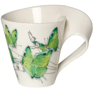 Villeroy & Boch, Tasse, Becher mit Henkel (Geschenkkarton) NewWave Caffè Deep green hairstreak (300 ml, 1x)