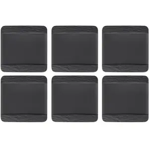Villeroy & Boch Speiseteller quadratisch Manufacture Rock, Teller, Schwarz