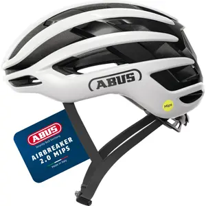 ABUS Rennradhelm AirBreaker 2.0 MIPS - leichter Fahrradhelm mit Fokus auf Belüftung, Aerodynamik, icherheit und Komfort für professionellen Radsport - für Frauen und Männer - weiß, Größe M (54-58 cm) günstig
