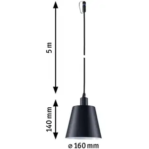 Paulmann Plug & Shine Hängeleuchte Kofia, anthrazit, IP44