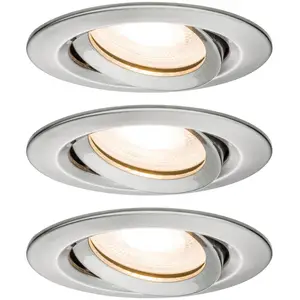 Paulmann Einbauspot Nova, 3er, eisen, dimmbar, IP65, 2.700 K