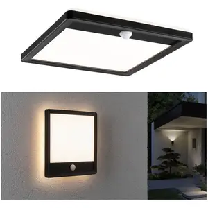 Paulmann LED-Außenwandleuchte Lamina, schwarz, Sensor, IP44