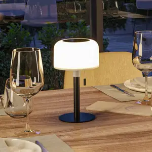 Paulmann LED-Solar-Tischlampe Bartja, schwarz, IP44 dim